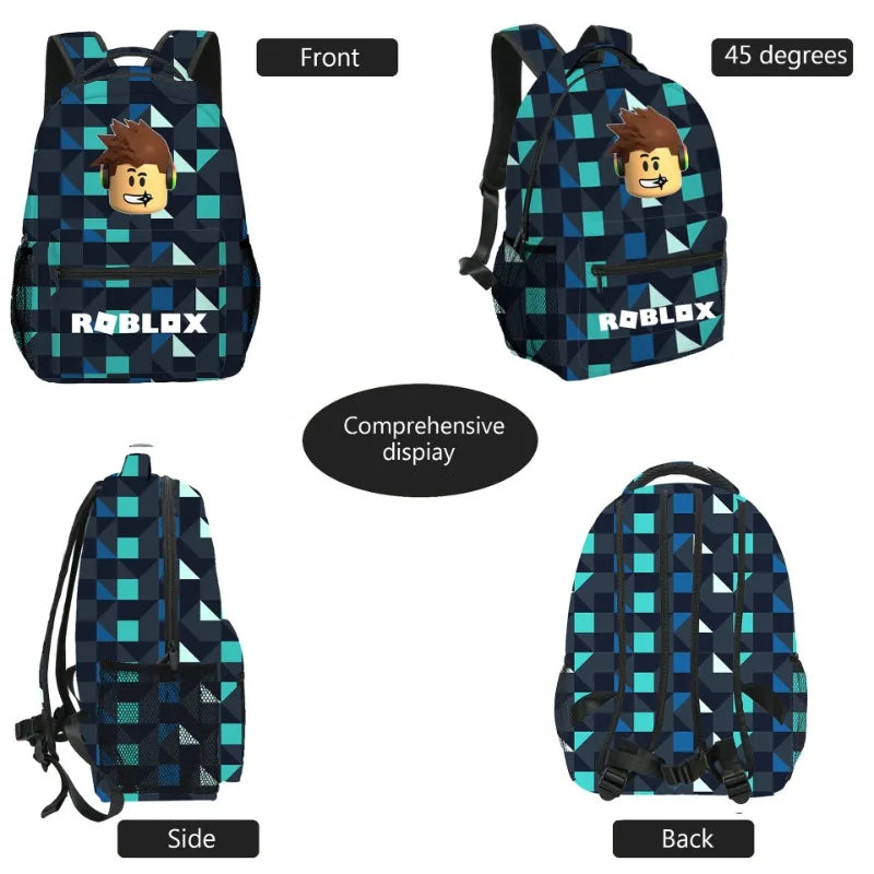 3Pcs Game  Cartoon Print School Bag Lunch Bag Pencil Case Set Student Backpack Birthday Gifts